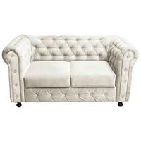 Chesterfield-sofa Cardiff 168 - Wengefarben/Creme, Basics, Textil (168/80/90cm) - P & B