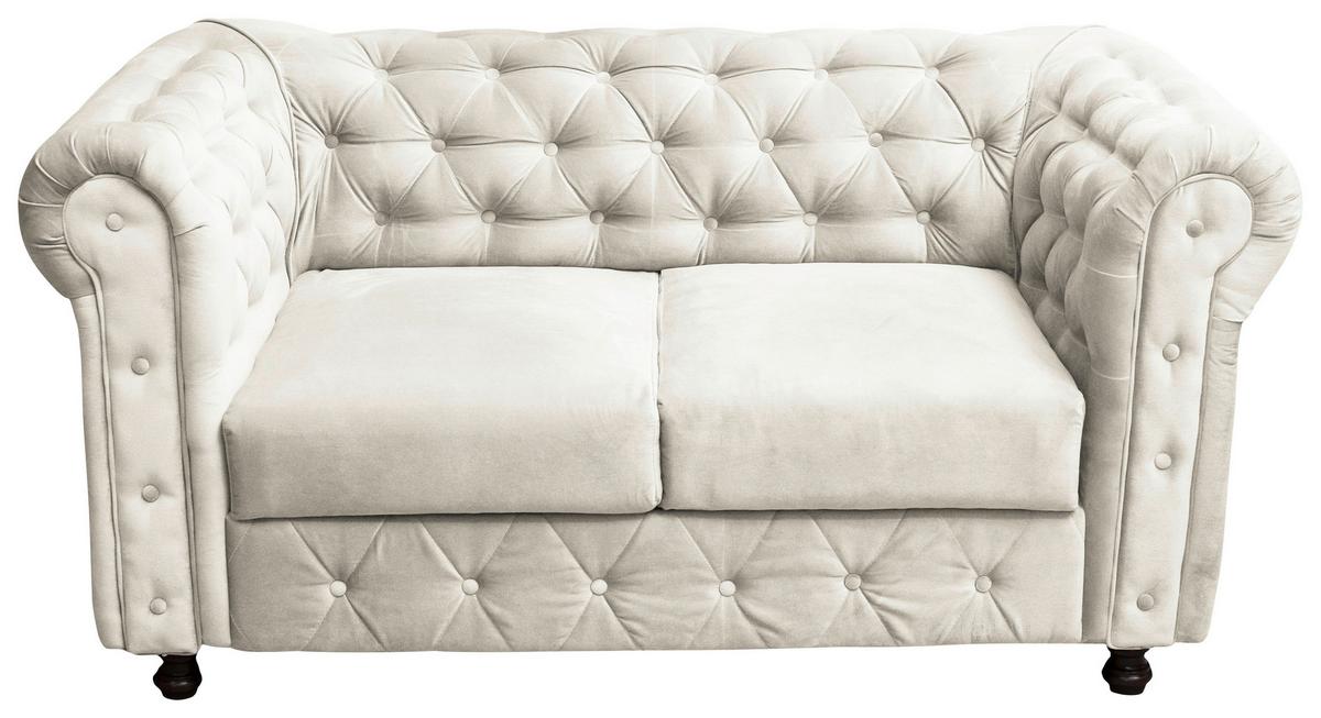 CHESTERFIELD-SOFA CARDIFF 168 - Wengefarben/Creme, Basics, Textil (168/80/90cm) - P & B