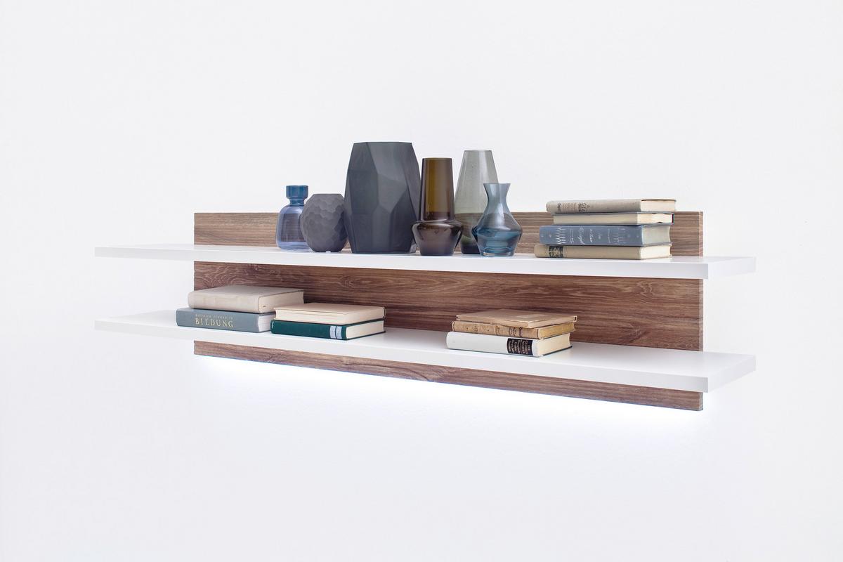 Wandboard Luzern B: 150 cm Weiß/Eichefarben - Eichefarben/Weiß, Design, Holzwerkstoff (150/35/26cm) - Livetastic