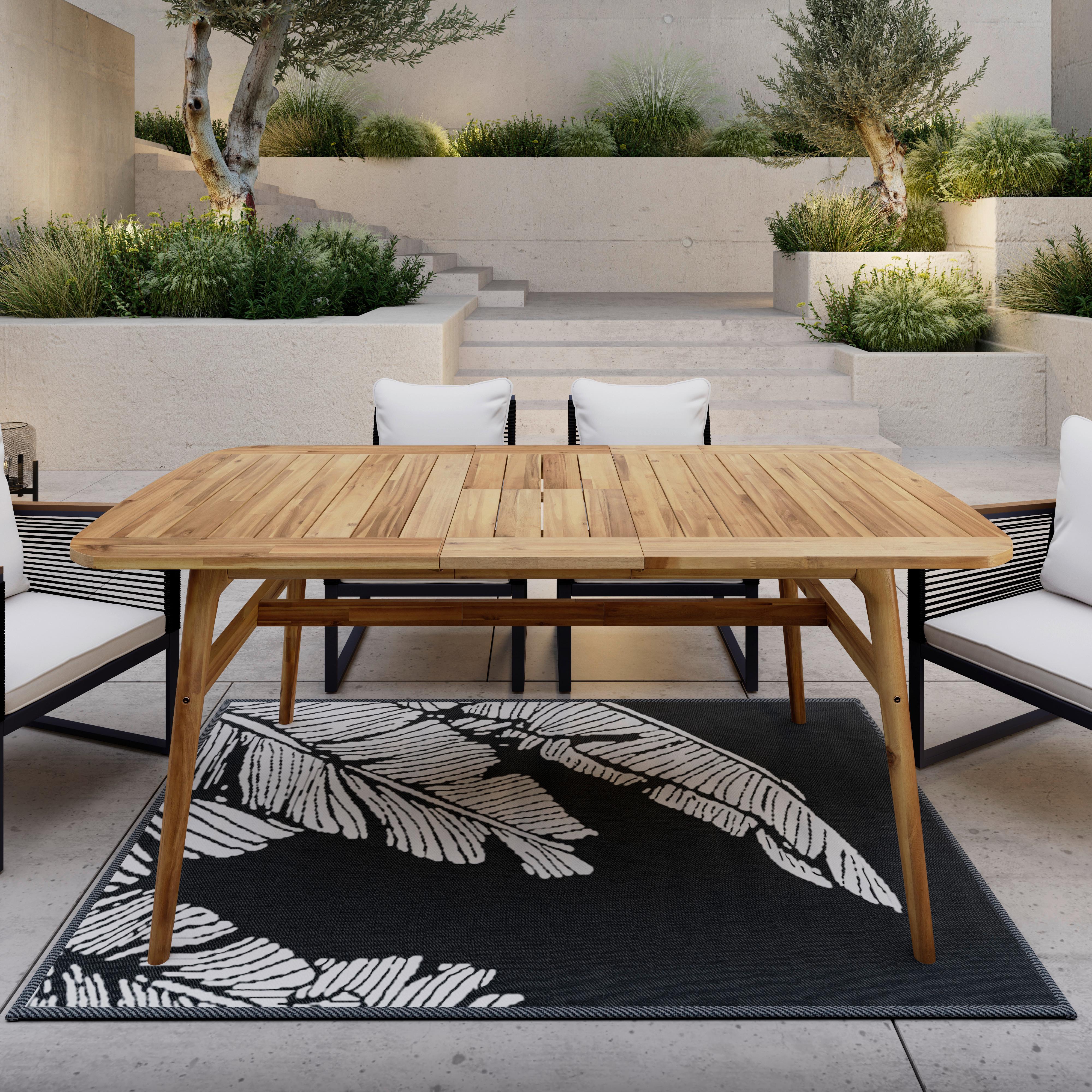 ZÁHRADNÝ STÔL NICOLA - farba tíku, Modern, drevo (160-200cm) - Bessagi Garden