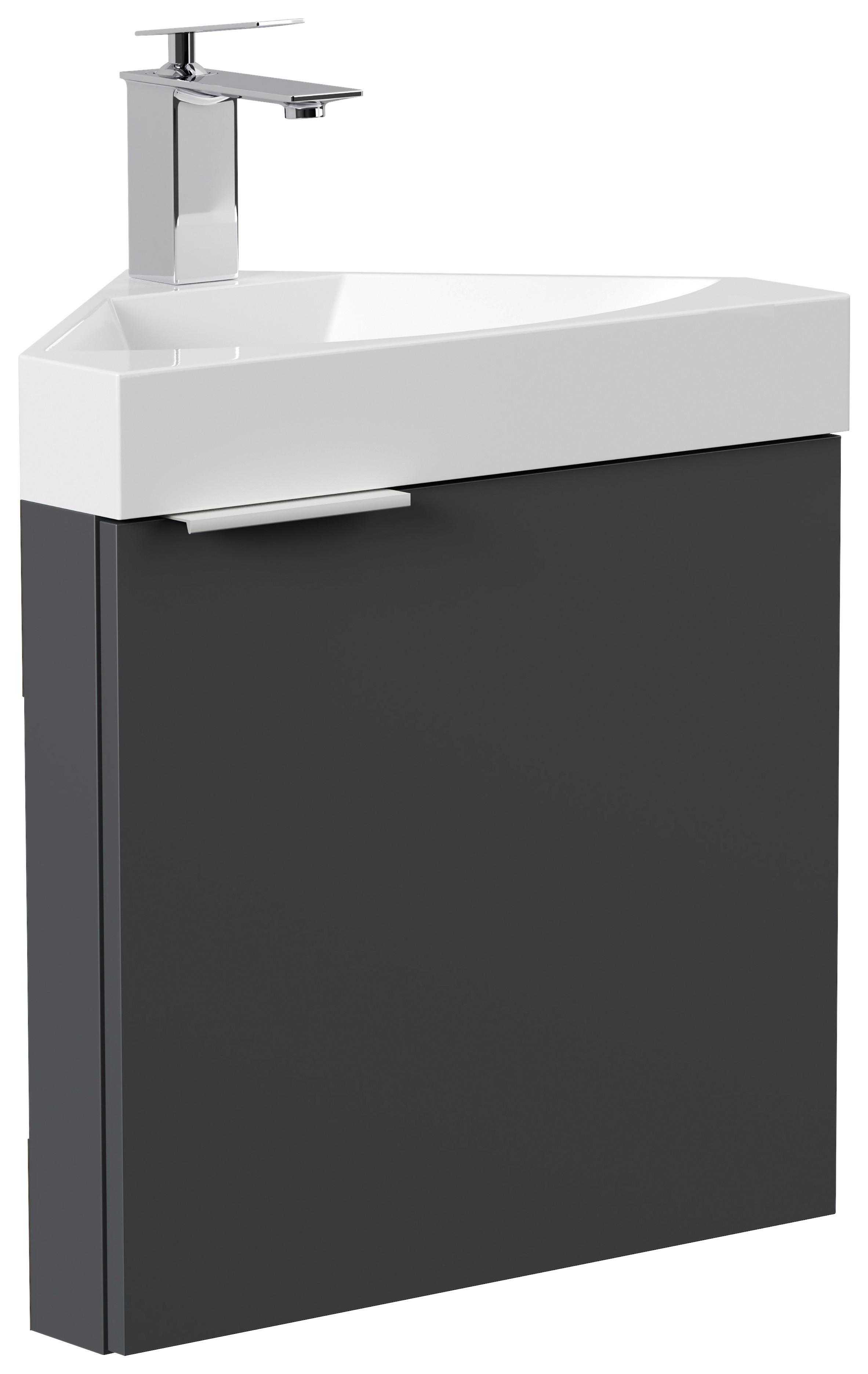 GÄSTEBAD Delta Graphitfarben B: 52,3 cm - Graphitfarben, MODERN, Holzwerkstoff/Stein (52,3cm) - MID.YOU