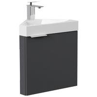 GÄSTEBAD Delta Graphitfarben B: 52,3 cm - Graphitfarben, MODERN, Holzwerkstoff/Stein (52,3cm) - MID.YOU