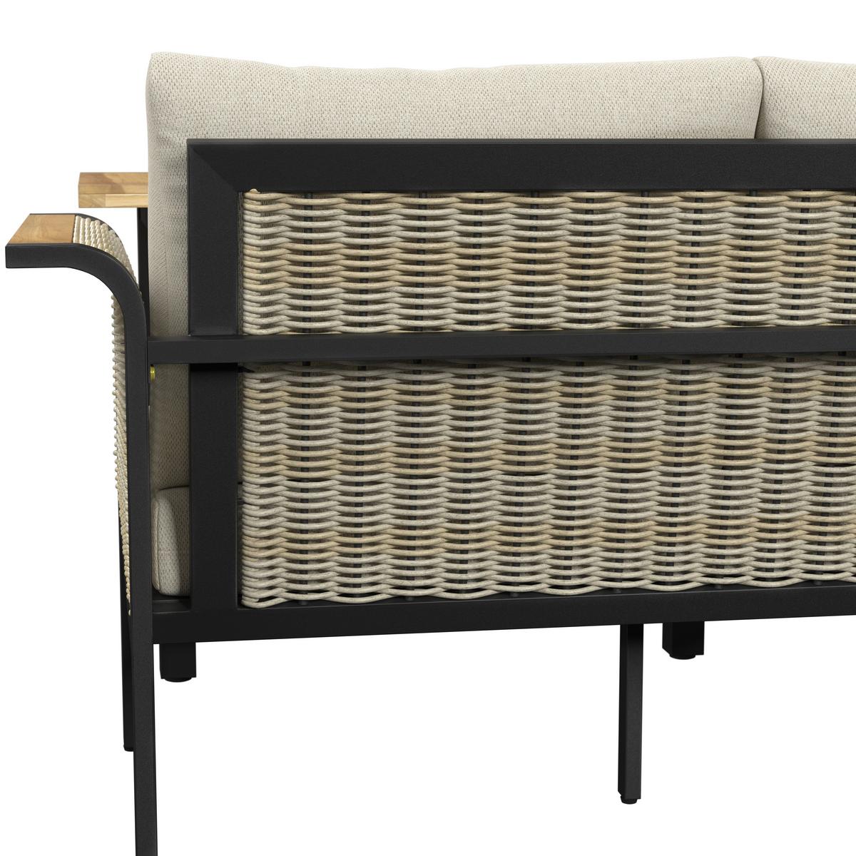 JEDÁLENSKÁ TERASOVÁ SÚPRAVA CASSANDRA - svetlohnedá/farba tíku, Modern, kov/drevo - Bessagi Garden