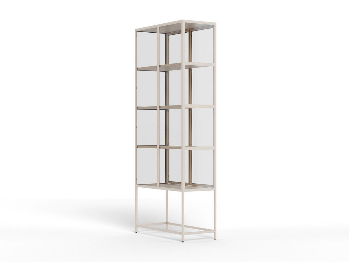 VITRÍNA SEAFORD - číra/sivá, Design, kov/kompozitné drevo (77/185,6/35cm) - MID.YOU