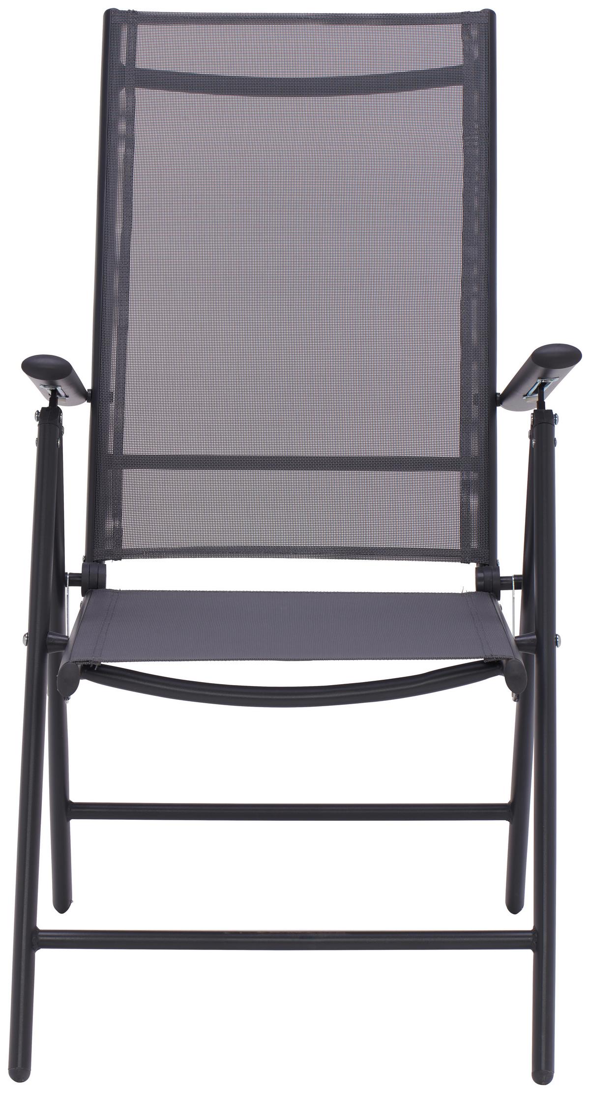 Gartensessel Klappbar Anja Aluminium, Textilene - Anthrazit, MODERN, Textil/Metall (56/106/66cm) - Ondega