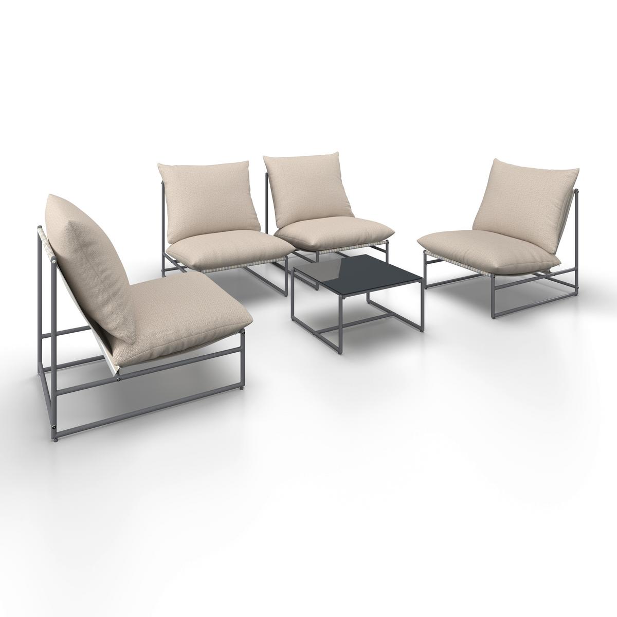 SADA NA BALKON LINO - tmavě šedá/vícebarevná, Moderní, kov/textil - Bessagi Garden