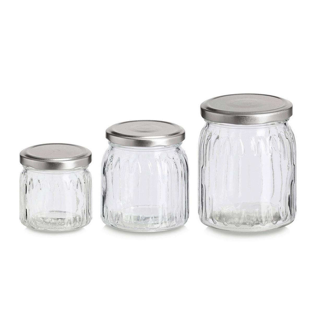 VORRATSGLAS Glas, BxHxT: ca. 6,7x6,7x6,7cm - Transparent/Silberfarben, Design, Glas (6,7/6,7/6,7cm)