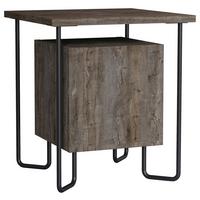 noční stolek ACRES tmavě hnědý - tmavě hnědá/černá, Design, kov/kompozitní dřevo (40/45/40cm) - Livetastic