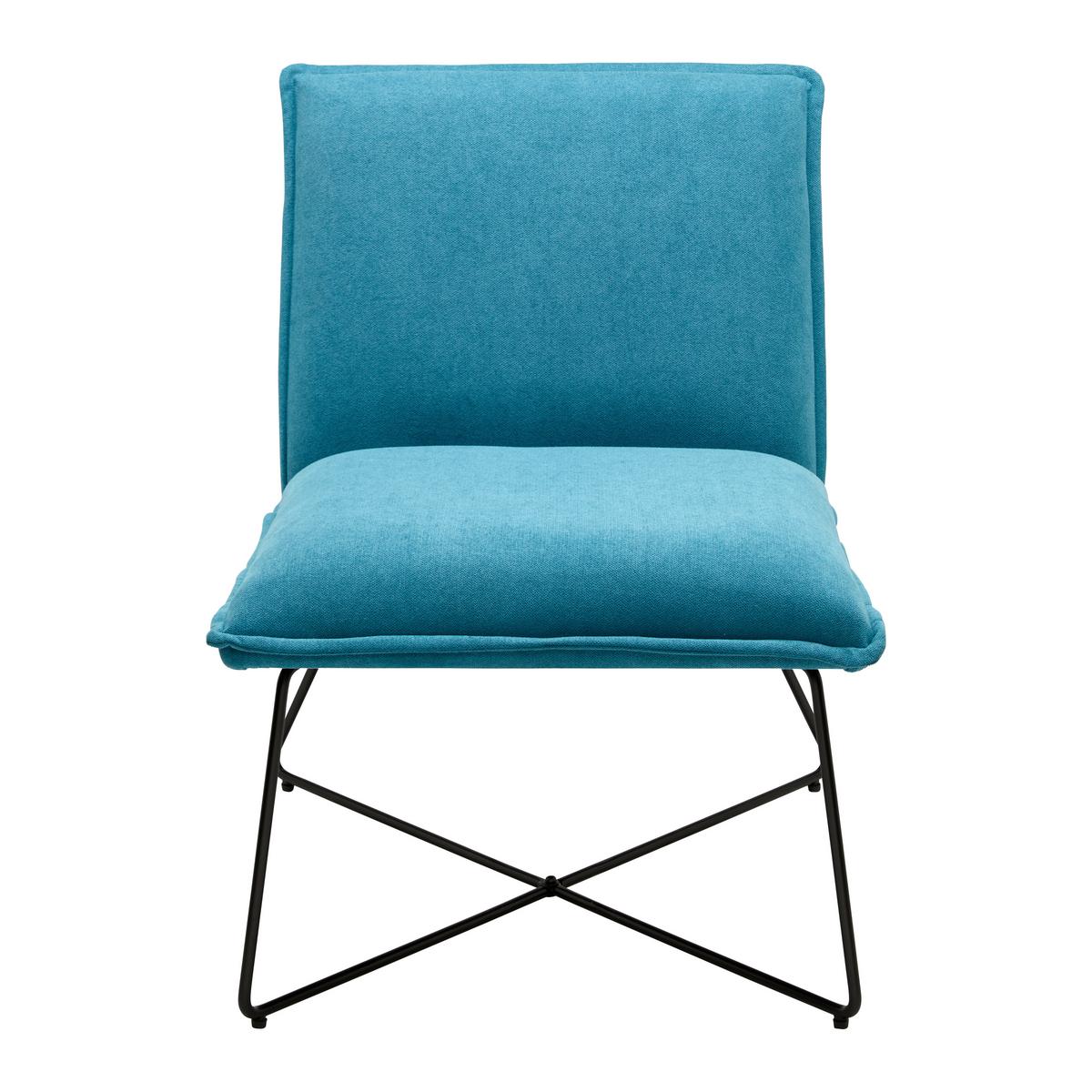 Kreslo FILIP tyrkis - tyrkysová, Modern, kov/drevo (63/82/69cm) - Bessagi Home