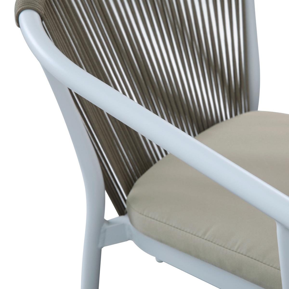 Gartenset Suvi 5tlg - Weiß/Teakfarben, MODERN, Metall (160/90/74cm) - Ambia Garden