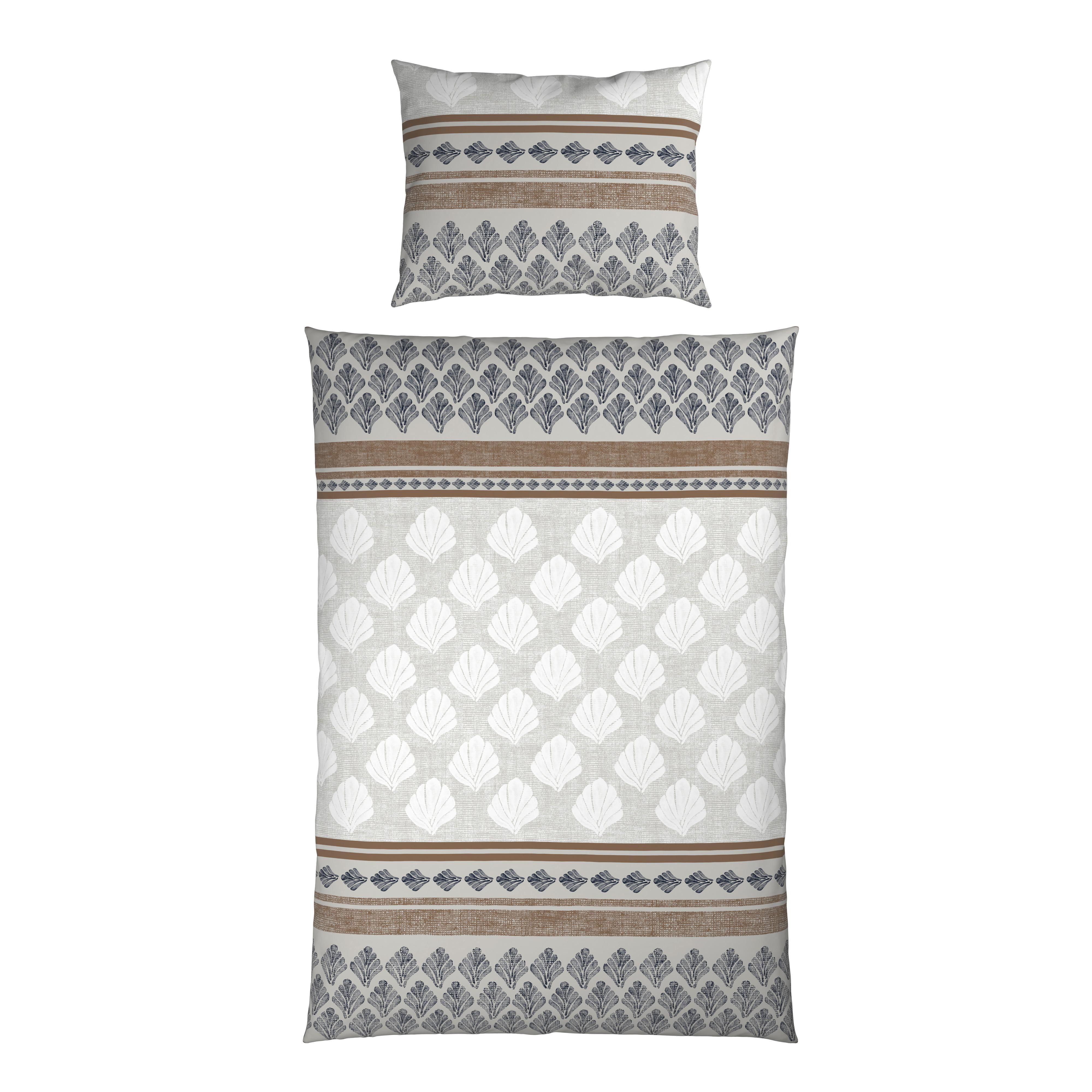 Bettwäsche Hemma - Braun/Grau, ROMANTIK / LANDHAUS, Textil - James Wood