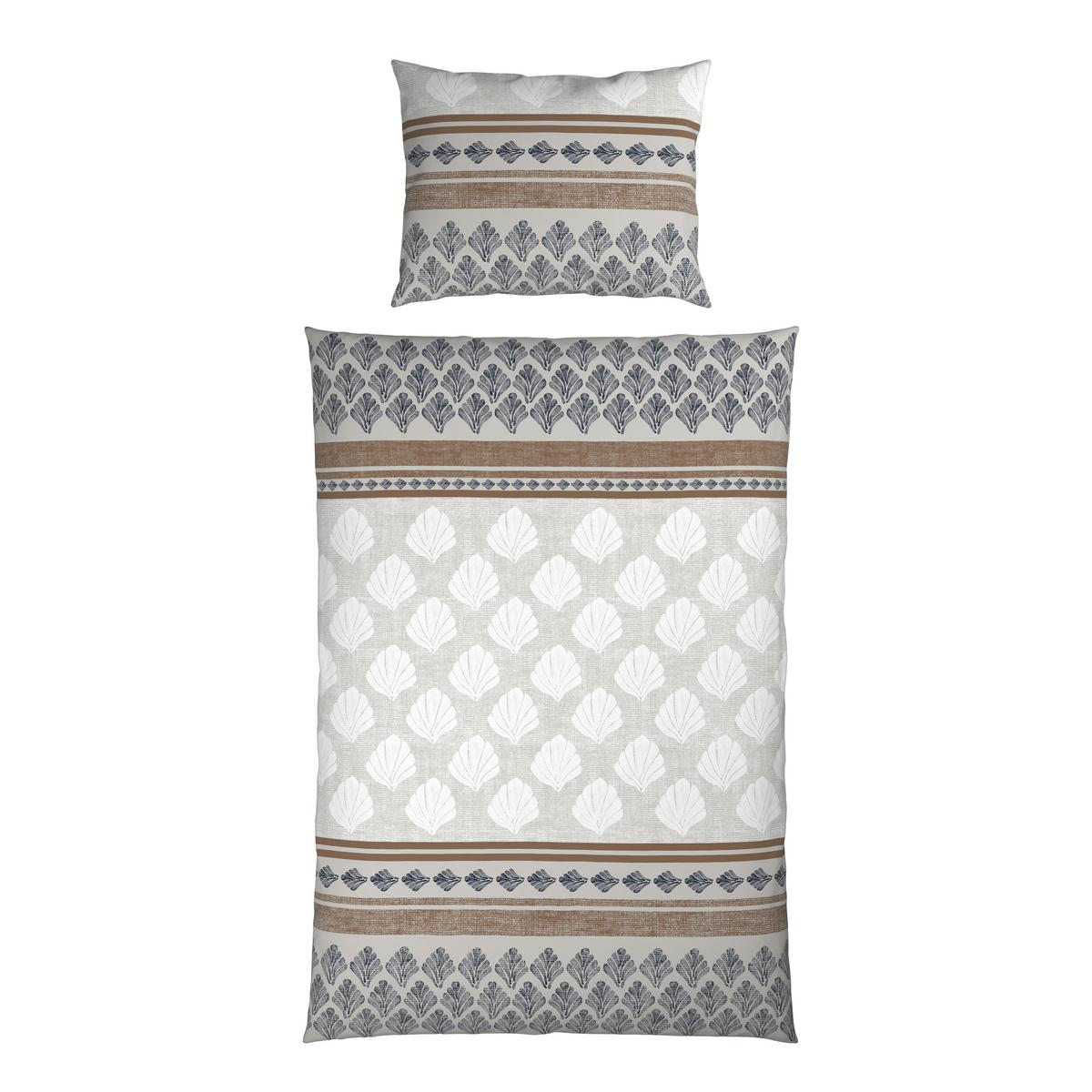 Bettwäsche Hemma - Braun/Grau, ROMANTIK / LANDHAUS, Textil - James Wood