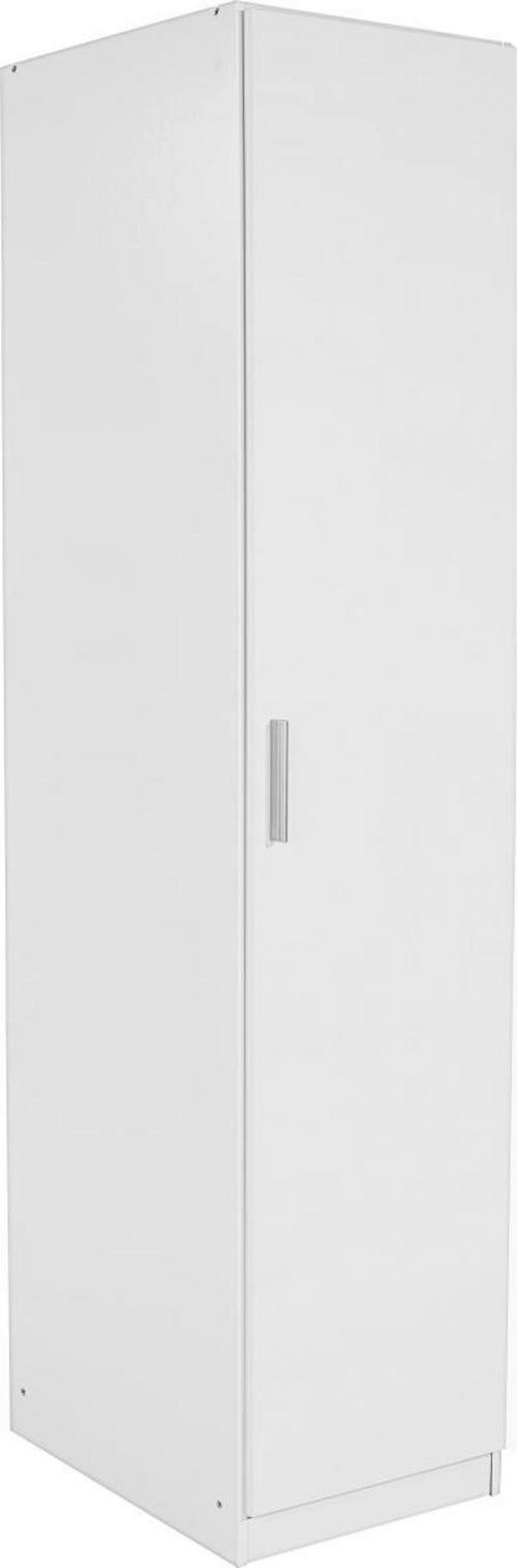 ŠATNÍ SKŘÍŇ CELLE - bílá/barvy hliníku, Moderní, kompozitní dřevo/plast (47/197/54cm)
