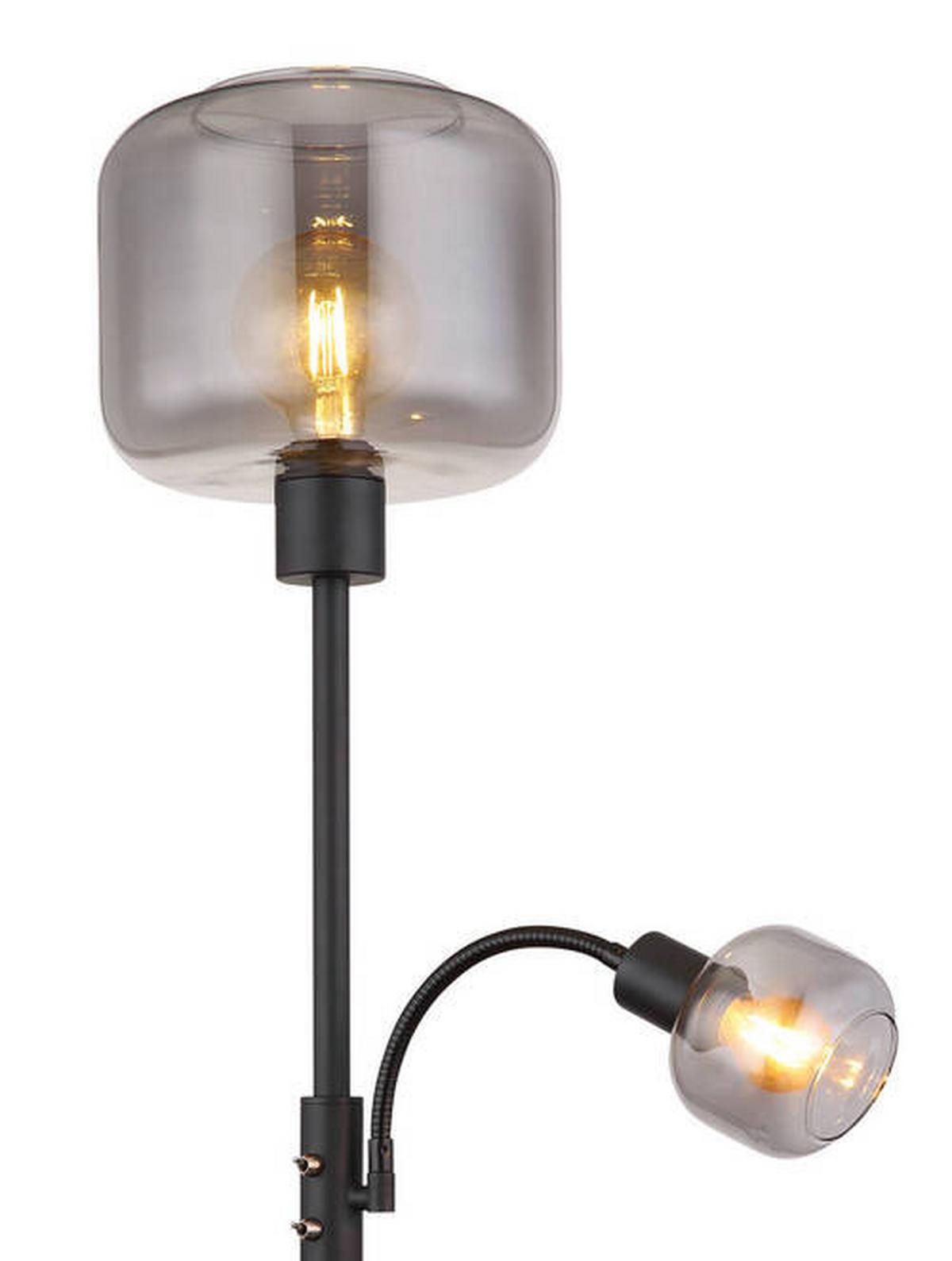 Stehleuchte 15566s - Schwarz, Design, Glas/Metall (25/165cm) - Globo