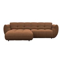 Ecksofa Panda Chenille terracotta, 178x280cm - Dunkelgrün/Terracotta, Trend, Textil (178/280cm)