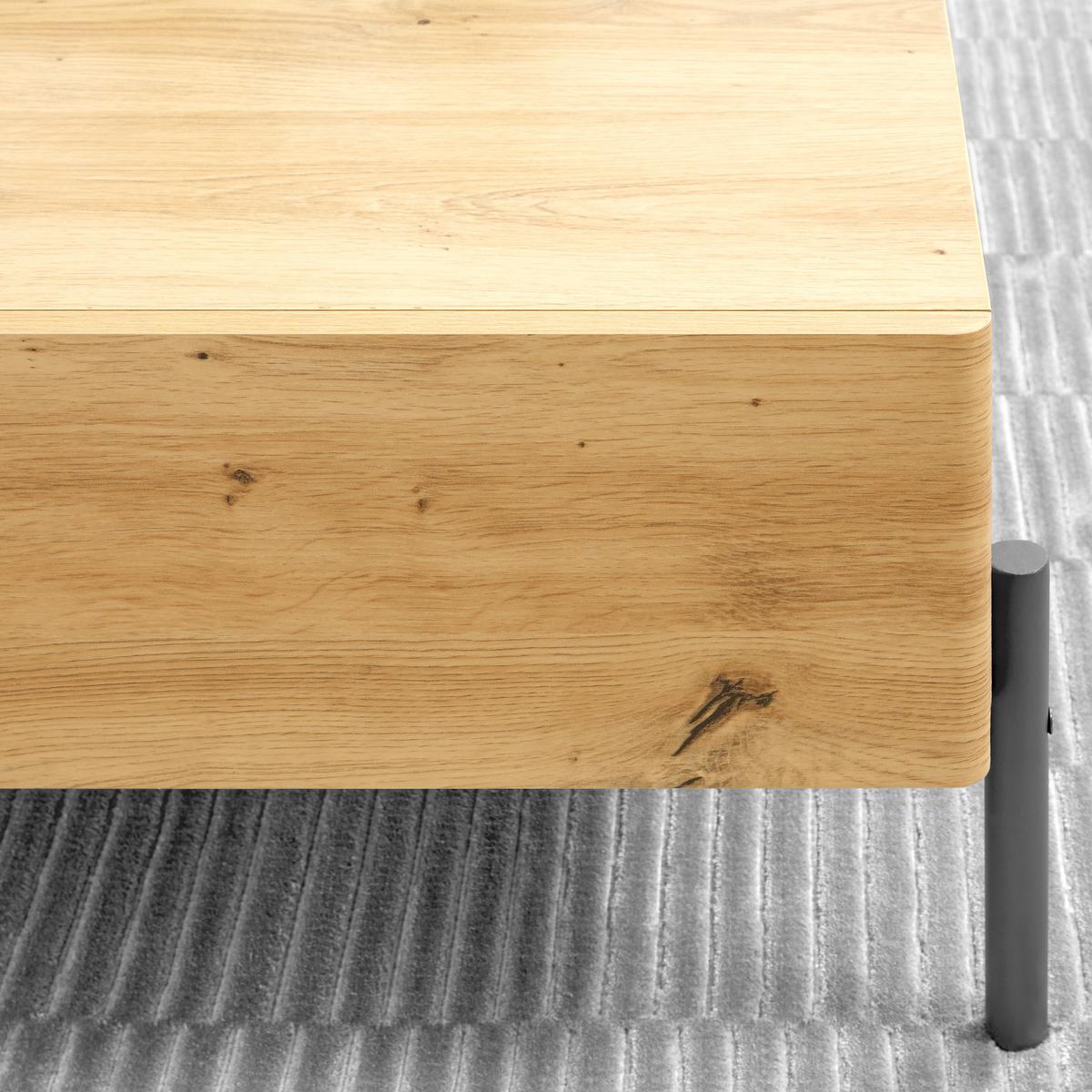 Konferenčný stolík JASMINA farby dubu - čierna/farba duba, Modern, kov/drevo (85/80/37cm) - Bessagi Home