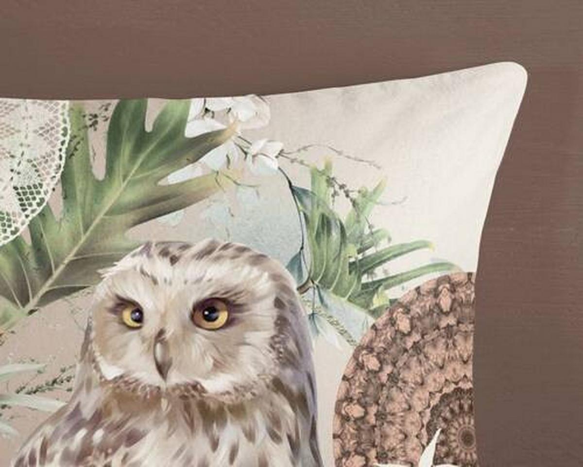 Wendebettwäsche Kirja Braun Grün Beige 135x200 cm - Beige/Braun, Design, Textil (135/200cm)