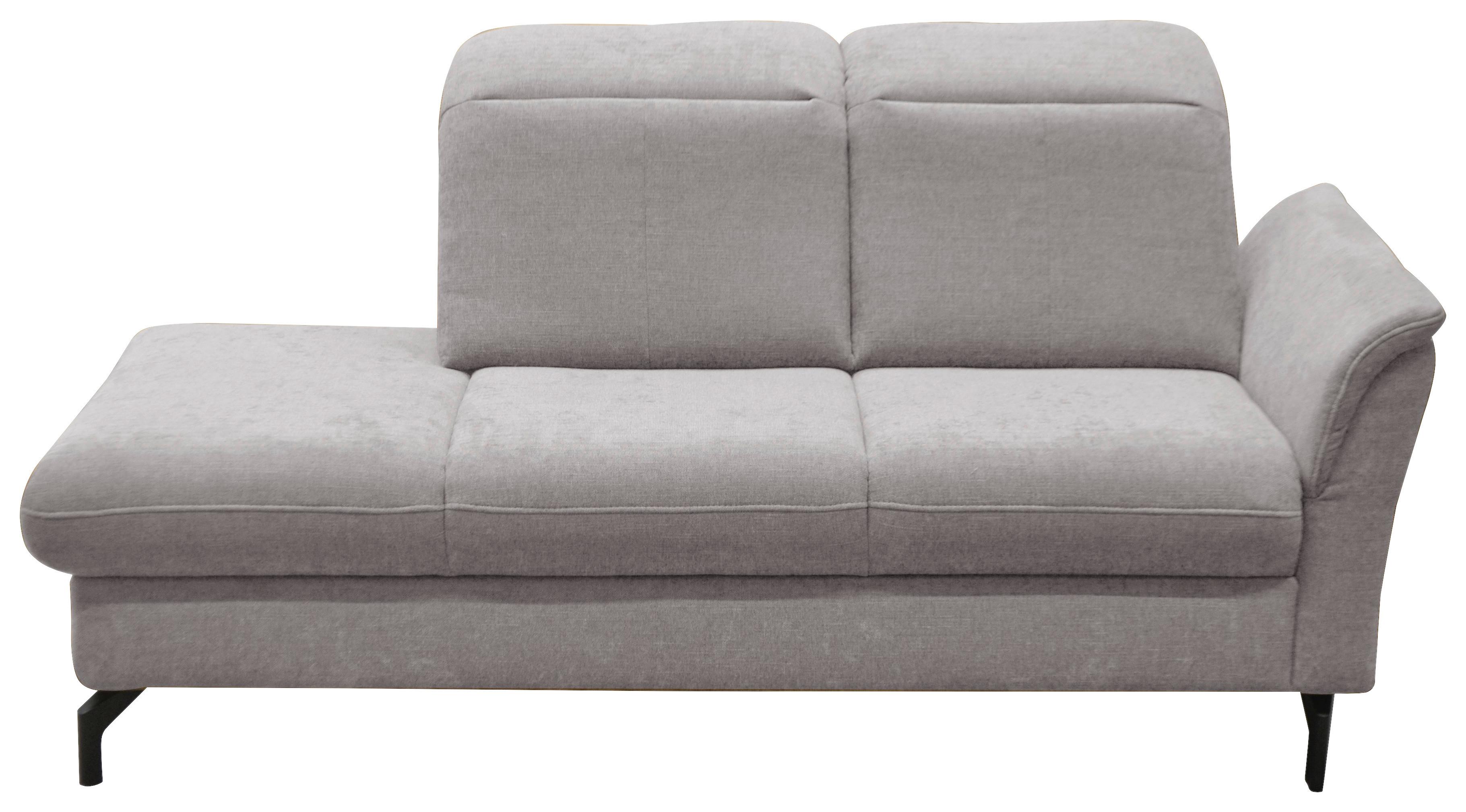 Leňoška ROMERO, pravá, svetlosivá - čierna/svetlosivá, Modern, kov/textil (188/103cm)