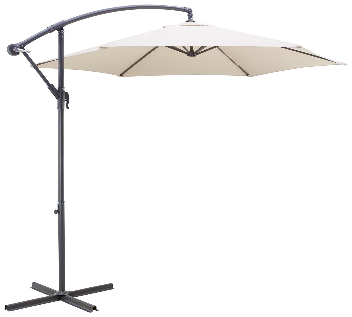 Ampelschirm Estelle Dm: 300 H: 245cm Natur - Naturfarben/Grau, KONVENTIONELL, Textil/Metall (300/245/300cm) - Ondega