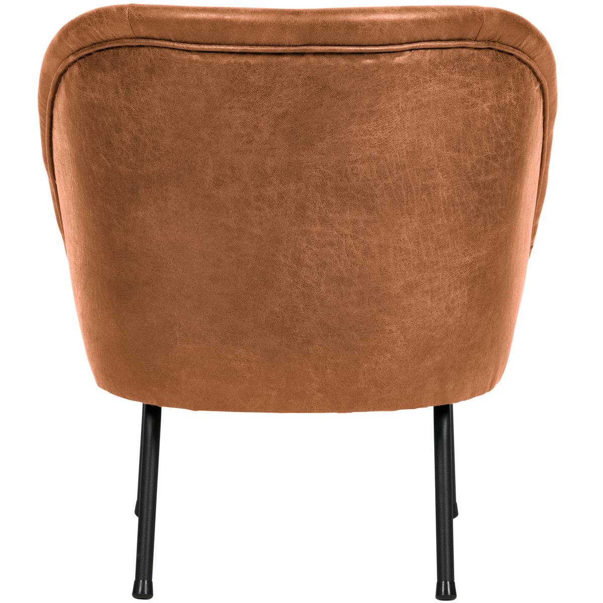 Sessel Vogue Cognac B: 57cm - Cognac/Schwarz, Design, Leder/Textil (57/69/70cm) - Livetastic