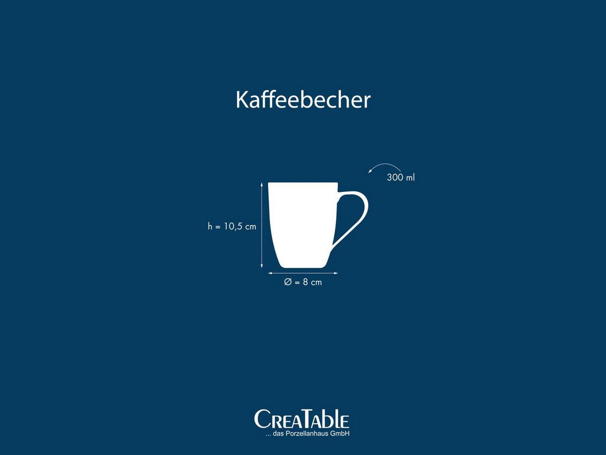 Kaffeebecher Porzellan 300 Ml 6 Stk.  Weiß - Weiß, Basics, Keramik (300ml) - Creatable