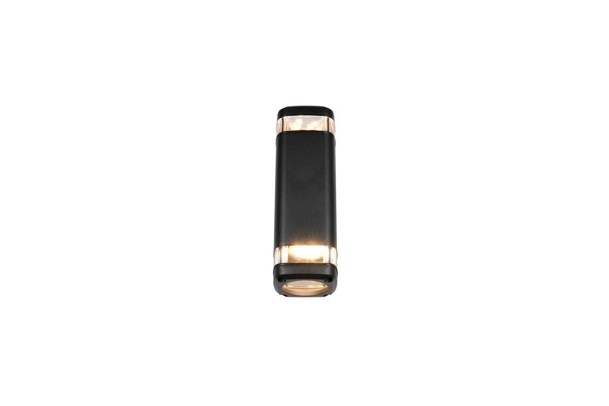AUßENWANDLEUCHTE Outdoor, 2flg., Schwarz, - Schwarz, Design, Metall (7/13,5/21cm)