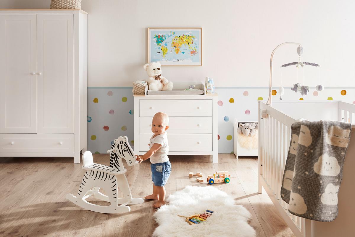 Dětská postýlka MARIA - bílá, Moderní (145,8/75/84,4cm) - Bessagi Kids