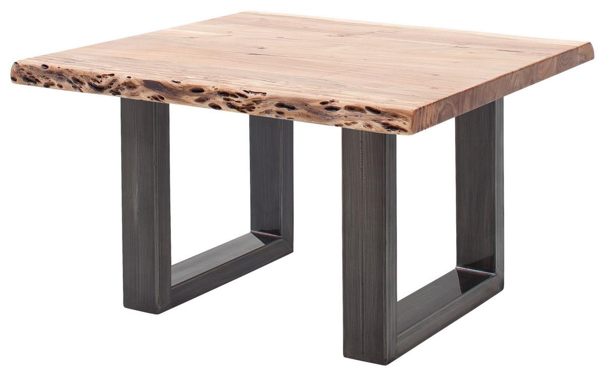 Couchtisch Holz mit Massiver Tischplatte Cartagena, Akazie - Akaziefarben/Nickelfarben, MODERN, Holz/Metall (75/45/75cm)