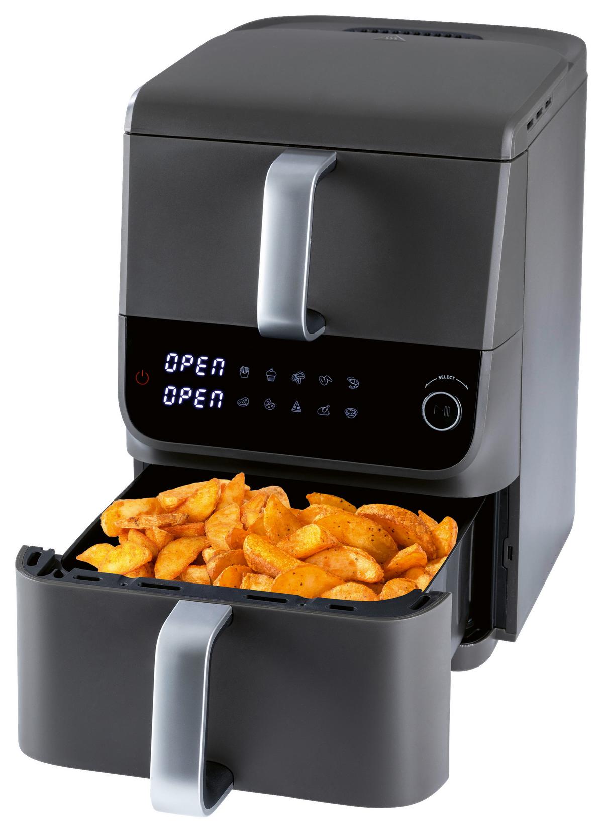 Heißluftfritteuse, 10 Liter GOURMETMAXX - Anthrazit, MODERN, Kunststoff/Metall (43/28,4/40cm)