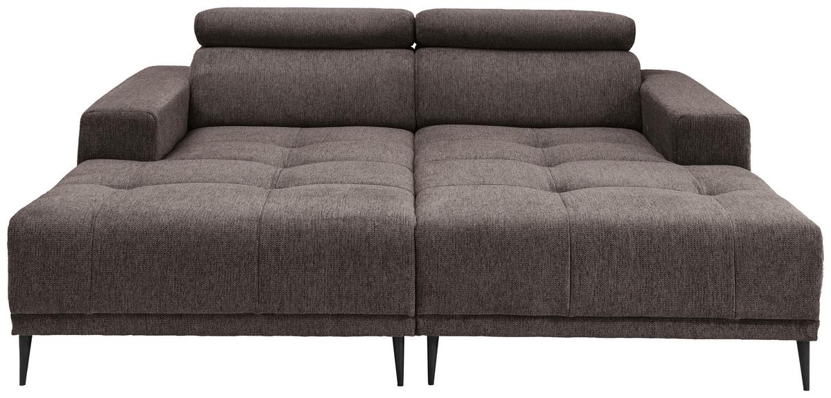 Ecksofa Intera Graubraun S: 200x188 Cm - Graubraun/Schwarz, KONVENTIONELL, Textil (200/188cm) - Livetastic