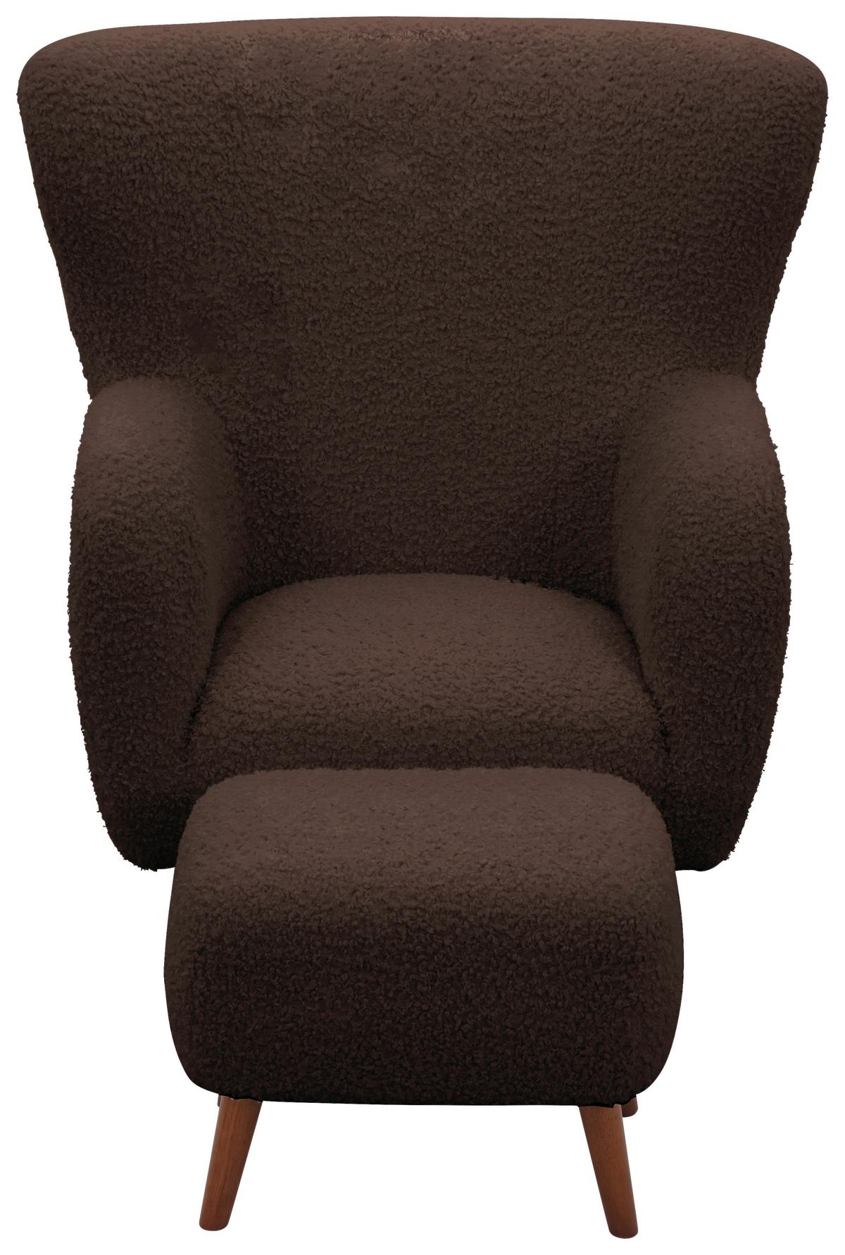 Sesselset Savoy Braun B: 90 cm - Kastanienfarben/Braun, Design, Holz/Textil (90/98/88cm) - Livetastic