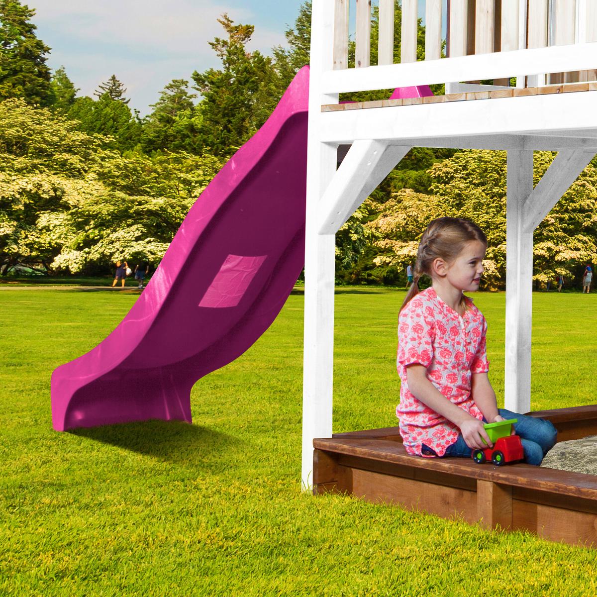 Spielturm A030.153.41 - Lila/Braun, KONVENTIONELL, Holz (613/291/277cm) - Ambia Garden