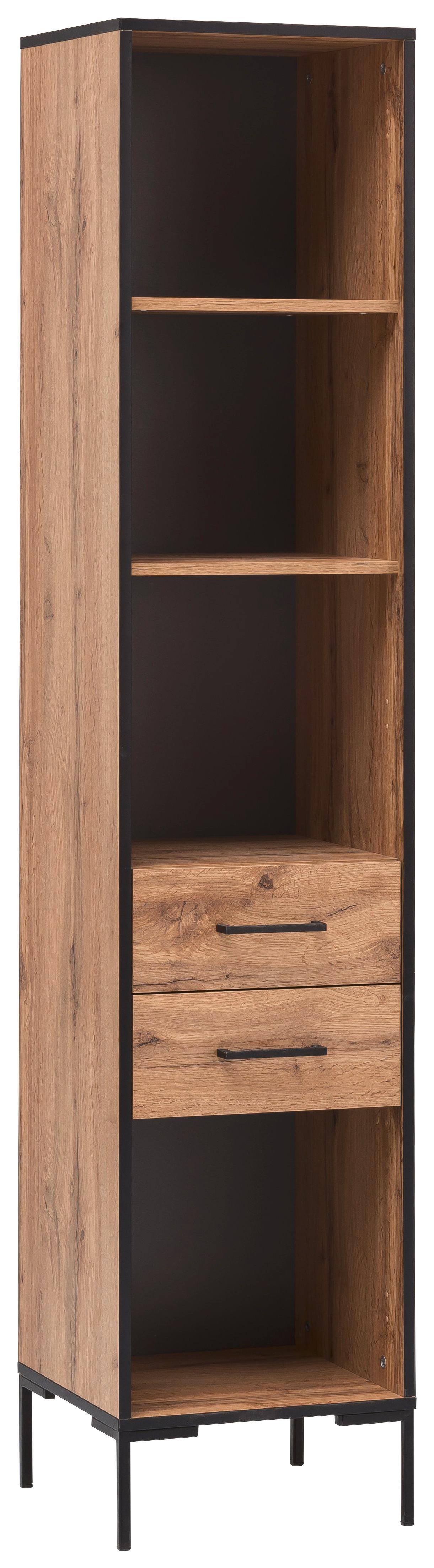 Standregal mit 2 Laden Serie 2000 B: 40,2 cm Eichefarben - Eichefarben, KONVENTIONELL, Holzwerkstoff (40,2/194,2/39cm) - MID.YOU