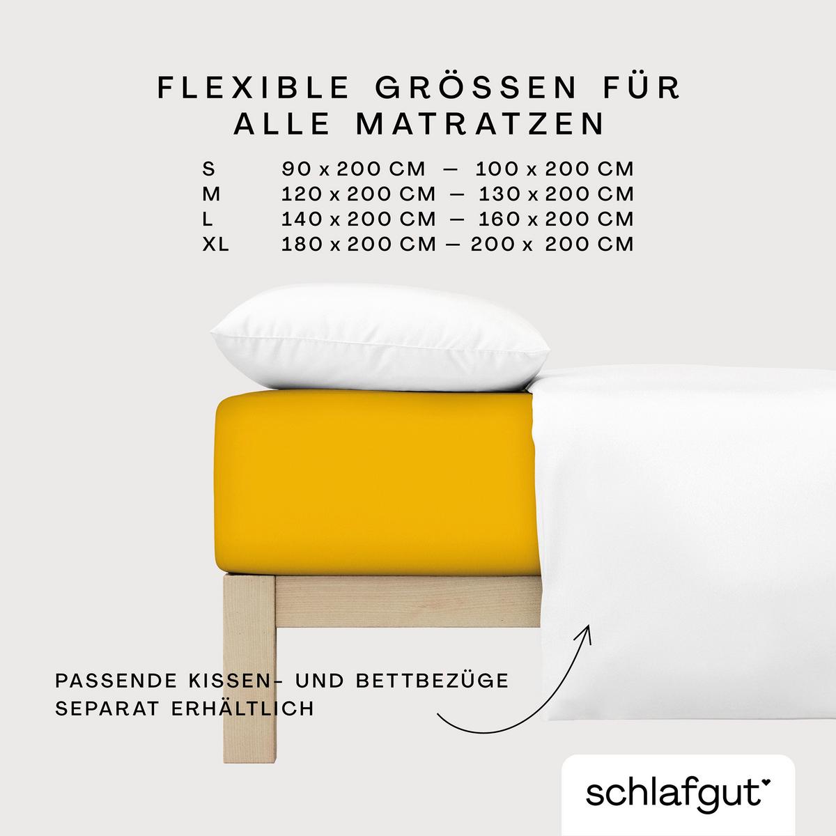 Spannleintuch Dunkelgelb 100x200 cm Frottee - Dunkelgelb, Basics, Textil (100/200cm) - Schlafgut