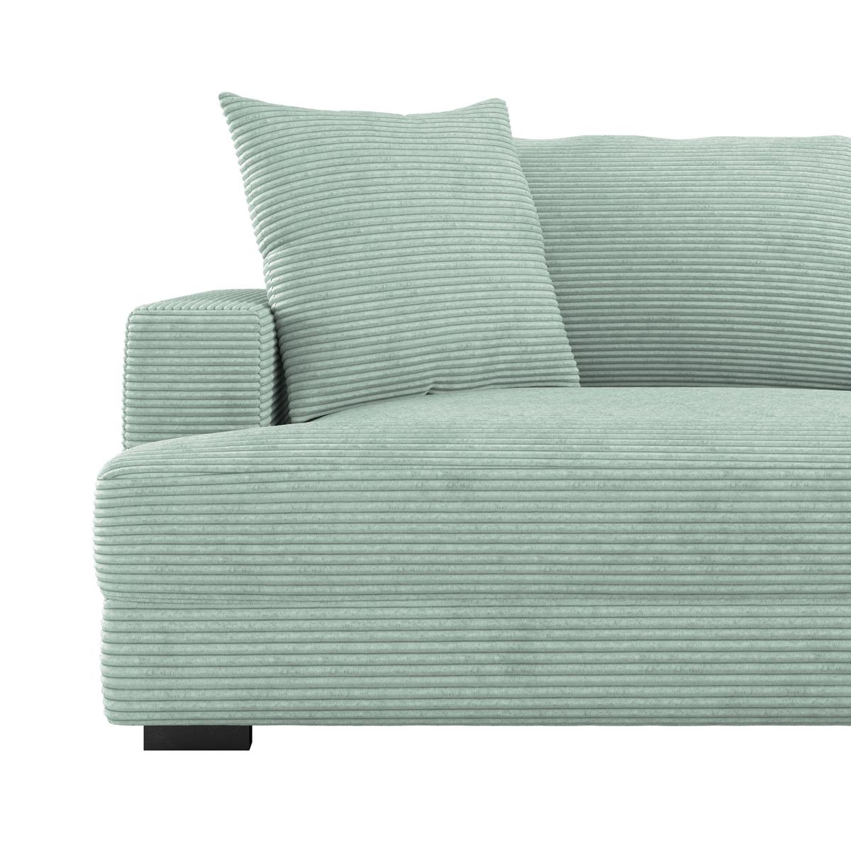 Big Sofa Pelle Mit Kissen B: 261 Cm Salbeigrün - Wengefarben/Salbeigrün, Trend, Textil (261/124cm) - Luca Bessoni