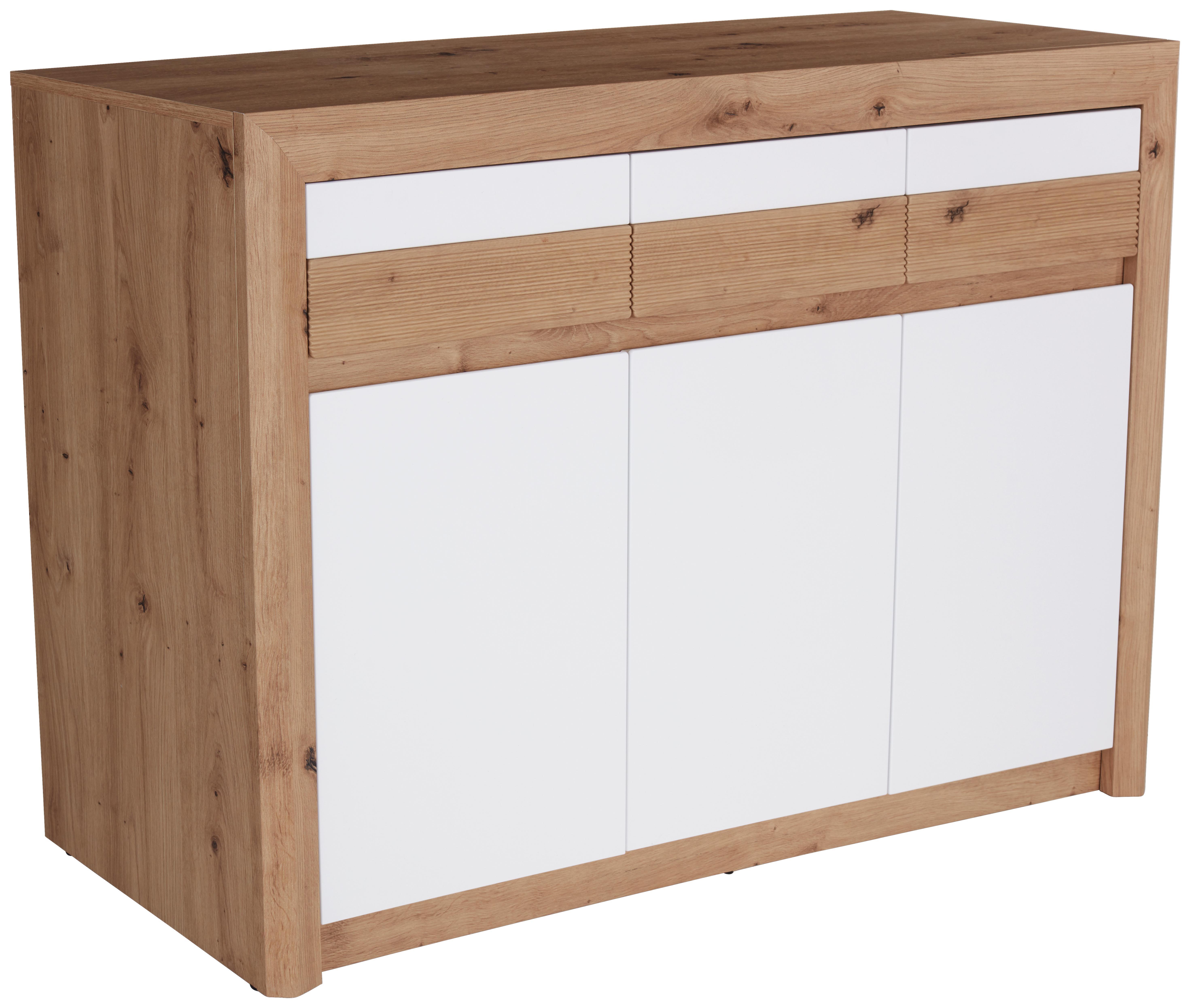 Sideboard Kashmir Kak06 B:142cm Artisan Eiche Dekor - Eichefarben/Schwarz, KONVENTIONELL, Holzwerkstoff (142/89/41cm) - James Wood