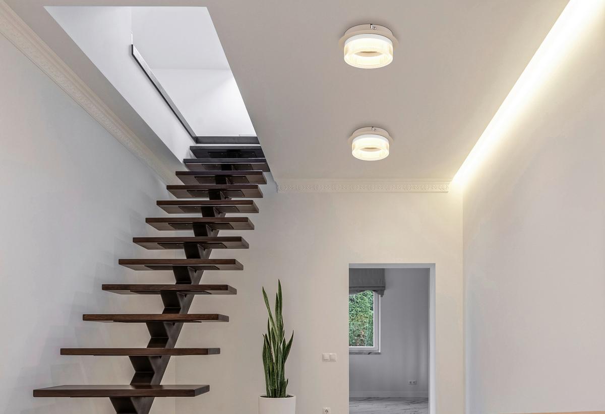 STROPNÉ LED SVIETIDLO MARLENNE - priehľadné/piesková, Design, kov/plast (16/7cm) - Globo