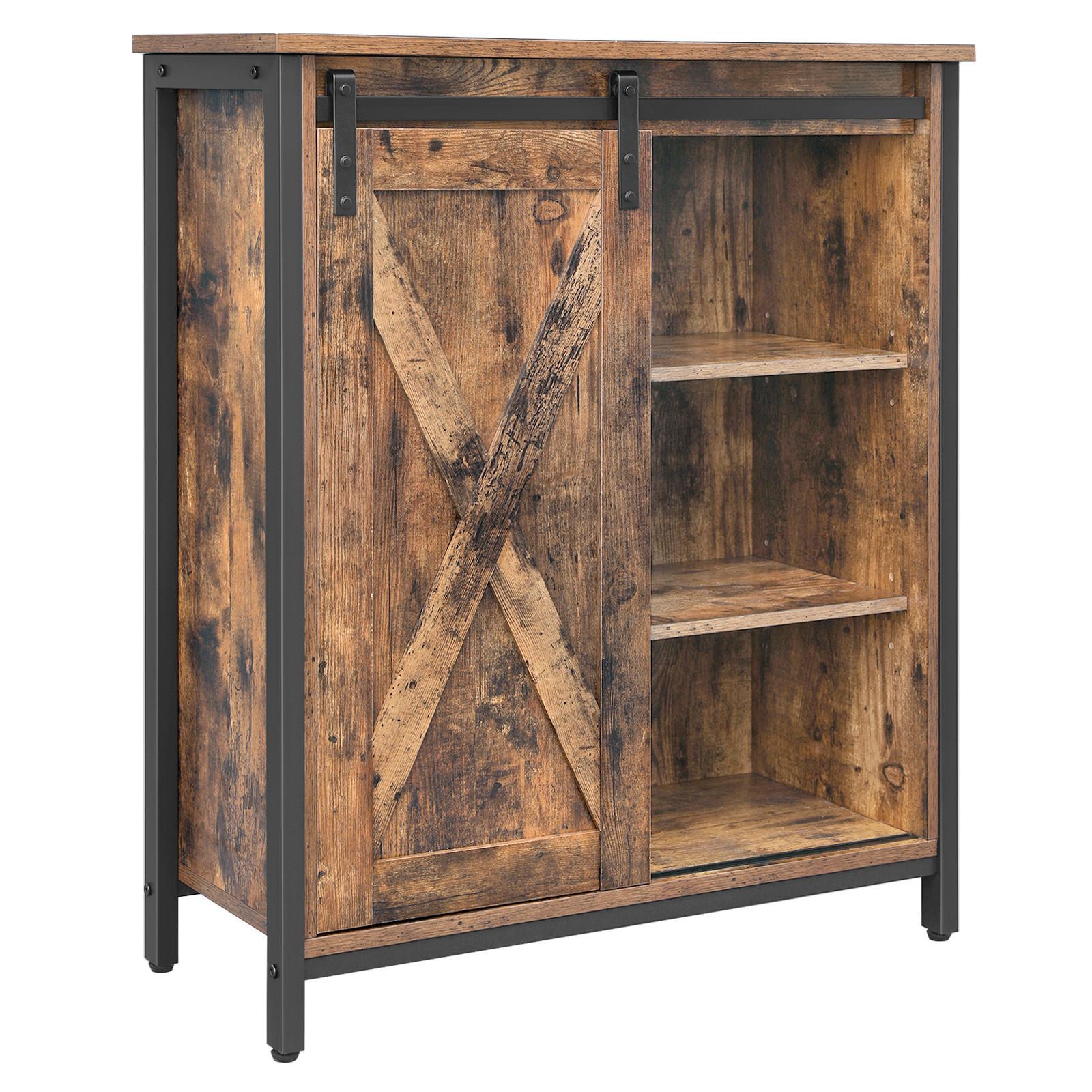 Kommode B: 70 cm Braun/Schwarz - Schwarz/Braun, Trend, Holzwerkstoff/Metall (70/80/30cm) - Boxxx