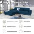 Ecksofa mit Schlaffunktion + Bettkasten Adria, Samt - Dunkelblau, MODERN, Textil (213/308cm) - Luca Bessoni