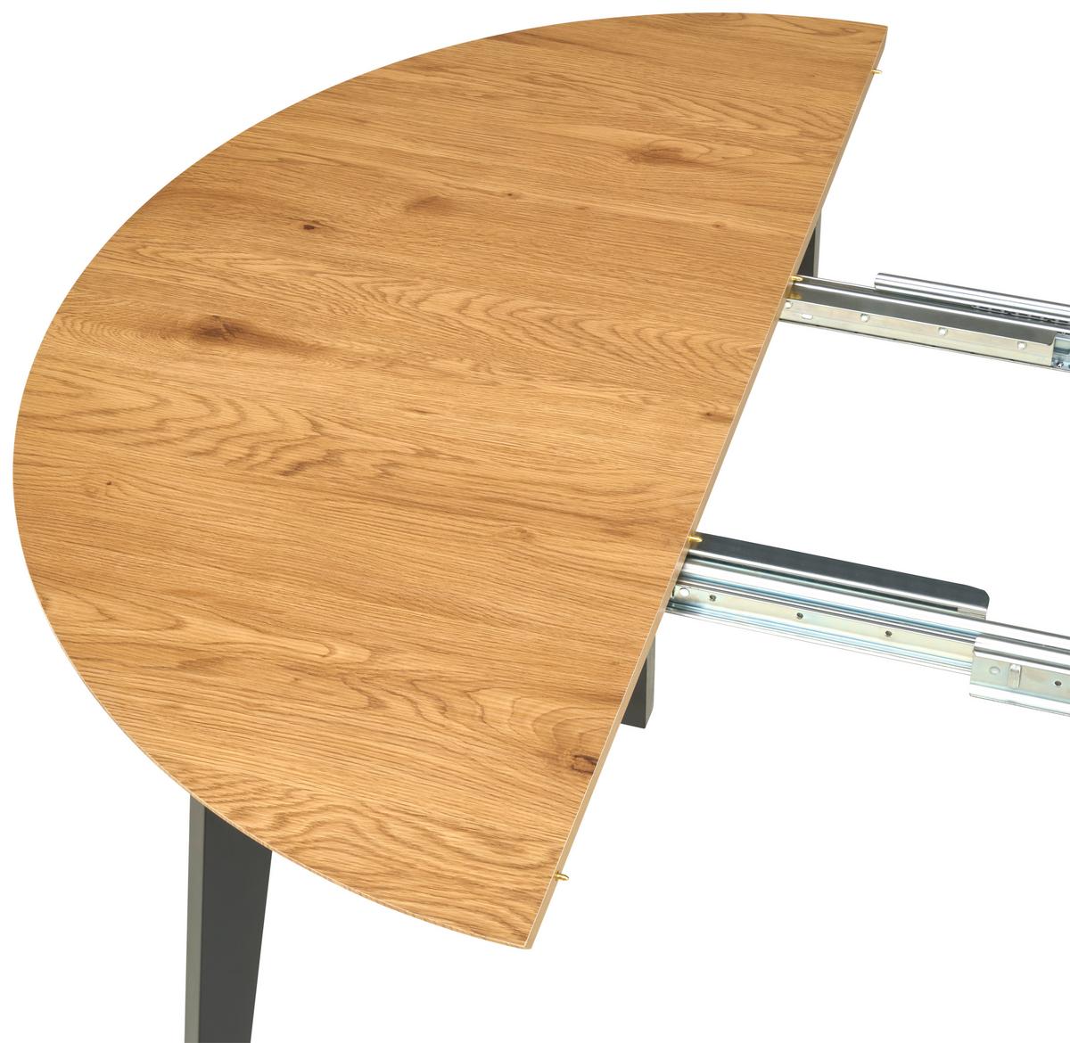 Ausziehtisch Paco 120 Az 120-200x74x120 cm Eichefarben - Eichefarben/Schwarz, KONVENTIONELL, Holz/Holzwerkstoff (120-200/120/74cm) - MID.YOU