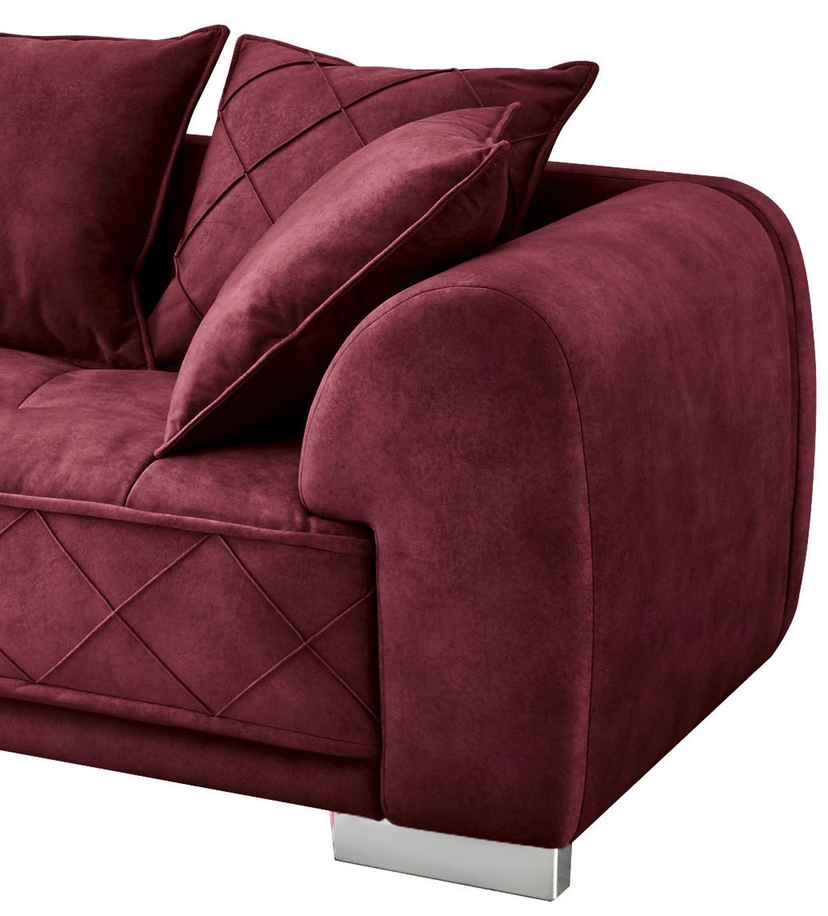 Sedací souprava ve tvaru L SENTINA bordová - bordeaux/barvy stříbra, Basics, textil/plast (319/194cm) - MID.YOU