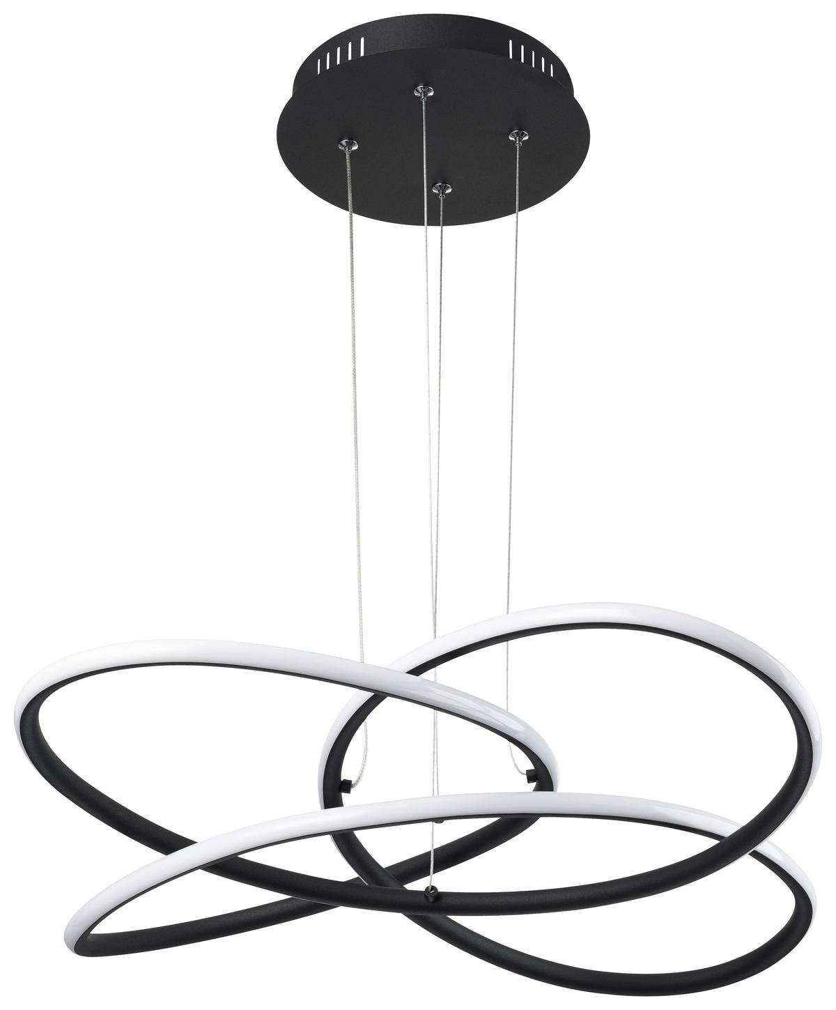 LED-Hängeleuchte Panda H: 120 cm 1-Flammig - Opal/Schwarz, Basics, Kunststoff/Metall (75/120cm) - Globo