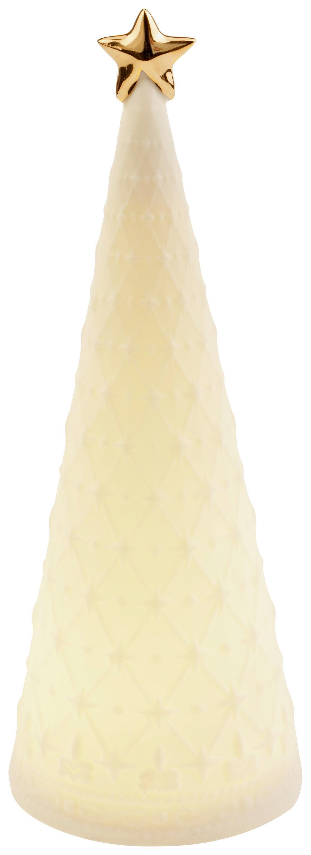 Dekobaum Claudia - Goldfarben/Weiß, KONVENTIONELL, Keramik (10,8/29,2cm) - Luca Bessoni