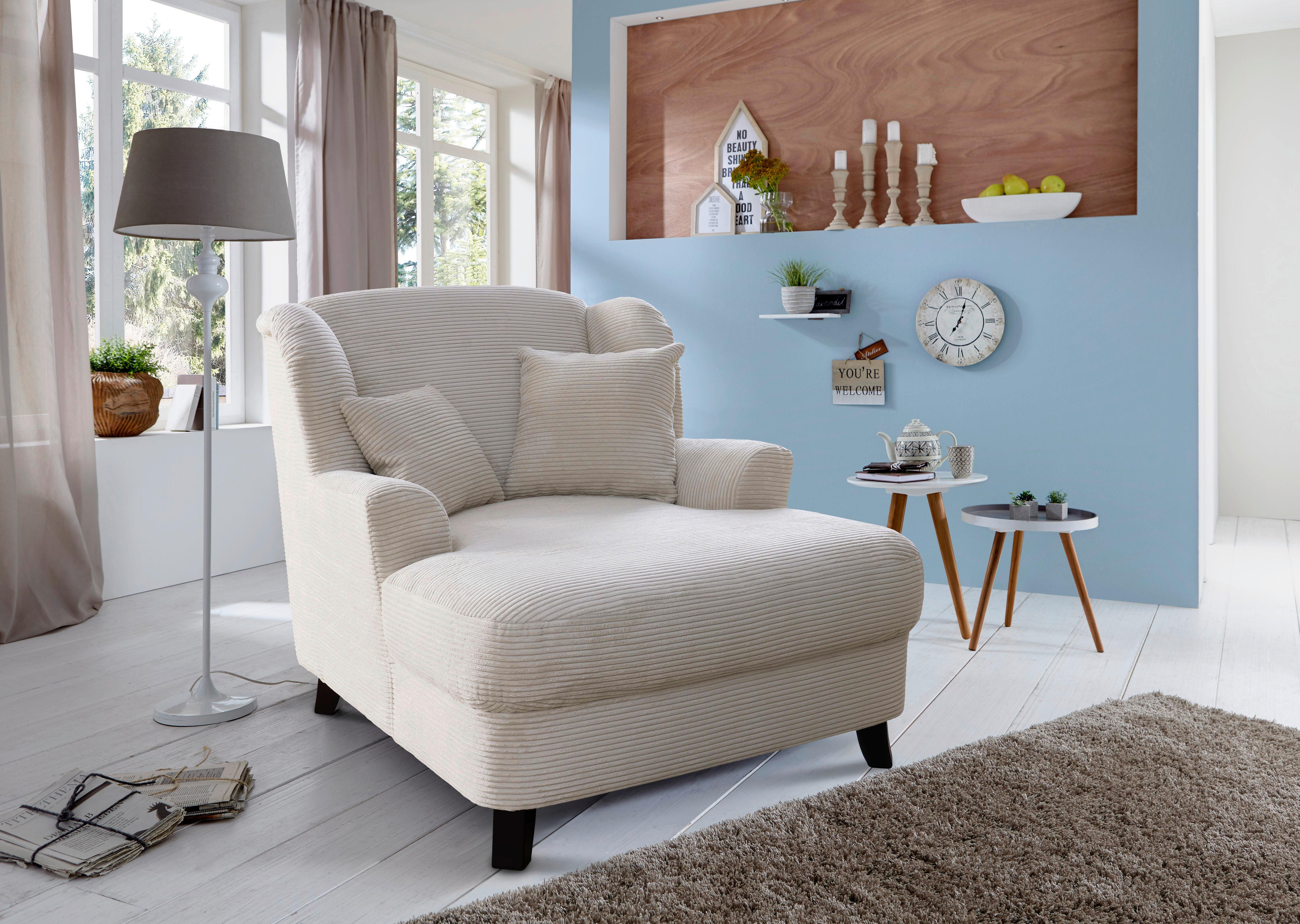 XXXL-Sessel Asado creme teilmassiv, B: 109 cm - Dunkelbraun/Creme, KONVENTIONELL, Textil (109/104/145cm) - Sit & More