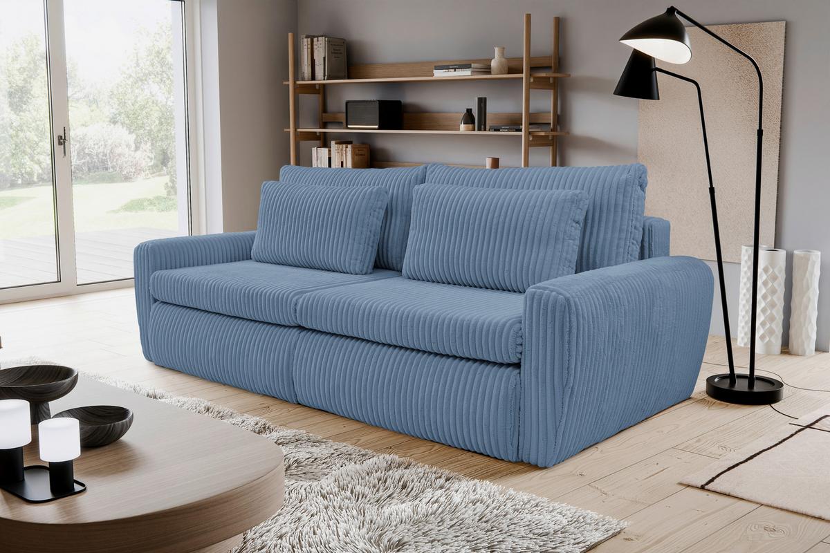 Schlafsofa Mevi Blau B: 240 Cm - Blau, MODERN (240/72-90/120cm) - Premium Living