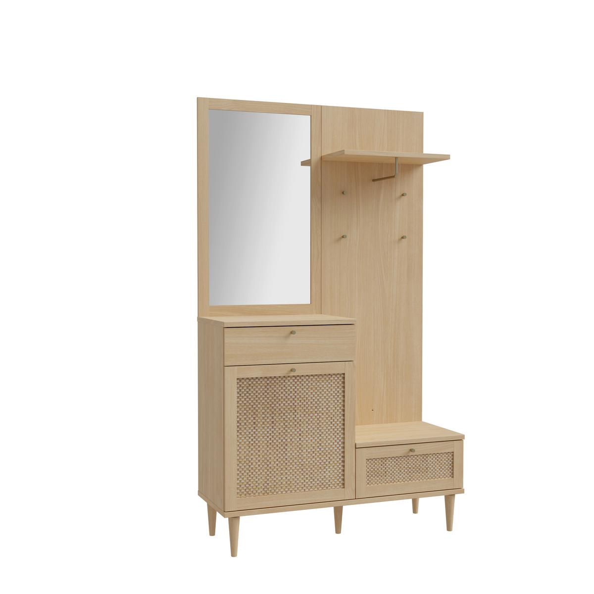 Predsieňový nábytok Calasetta, farby duba, š: 115cm - farba duba, Natur, kompozitné drevo (115,1/198/41,4cm)