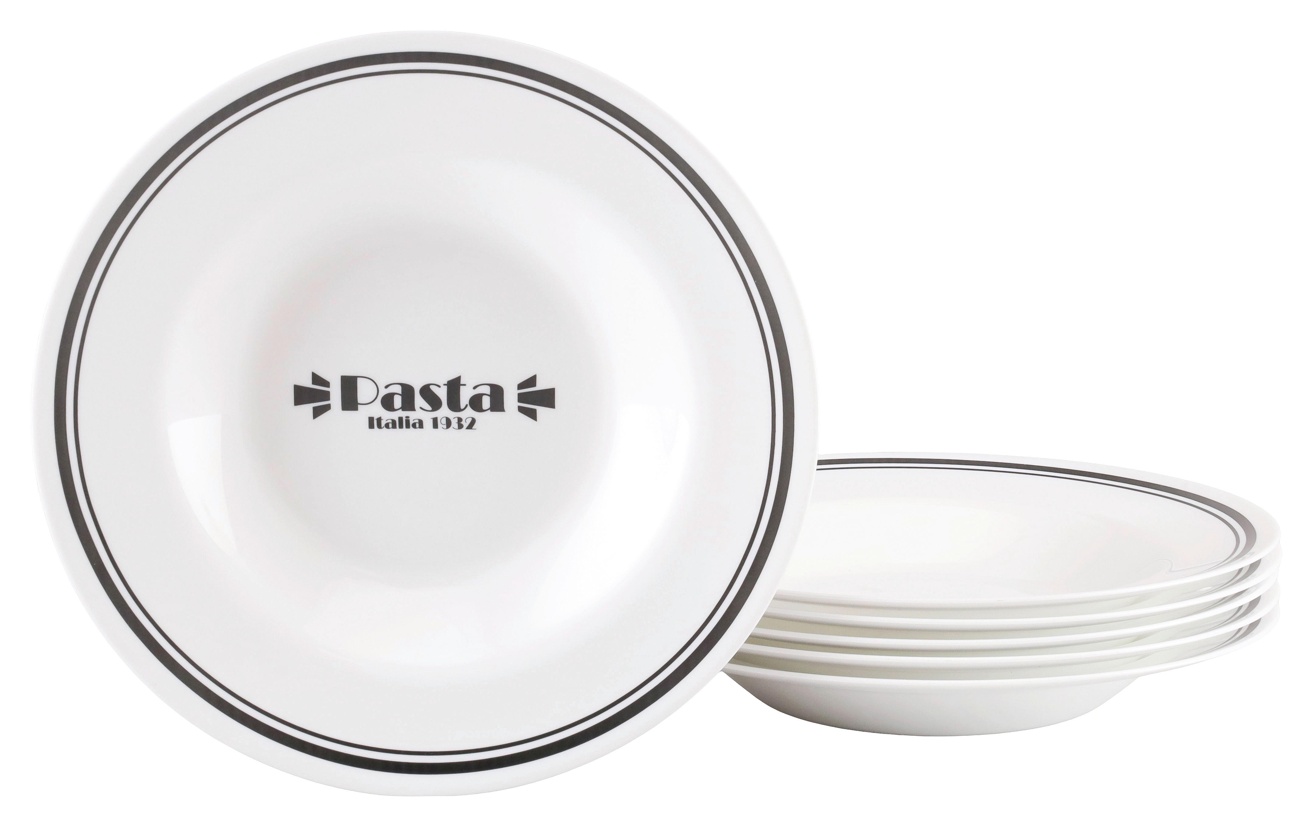 Pastatellerset Opalglas Weiß 6 Stk., D: 29 cm - Weiß, Basics, Glas (29cm) - Creatable