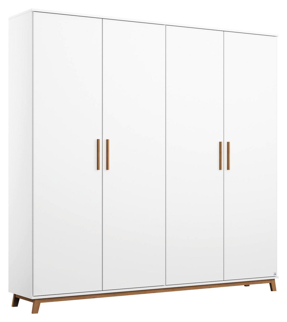 Drehtürenschrank B: 181 cm Carlsson Weiß - Weiß, Basics, Holzwerkstoff (181/203/53cm) - Rauch Möbel