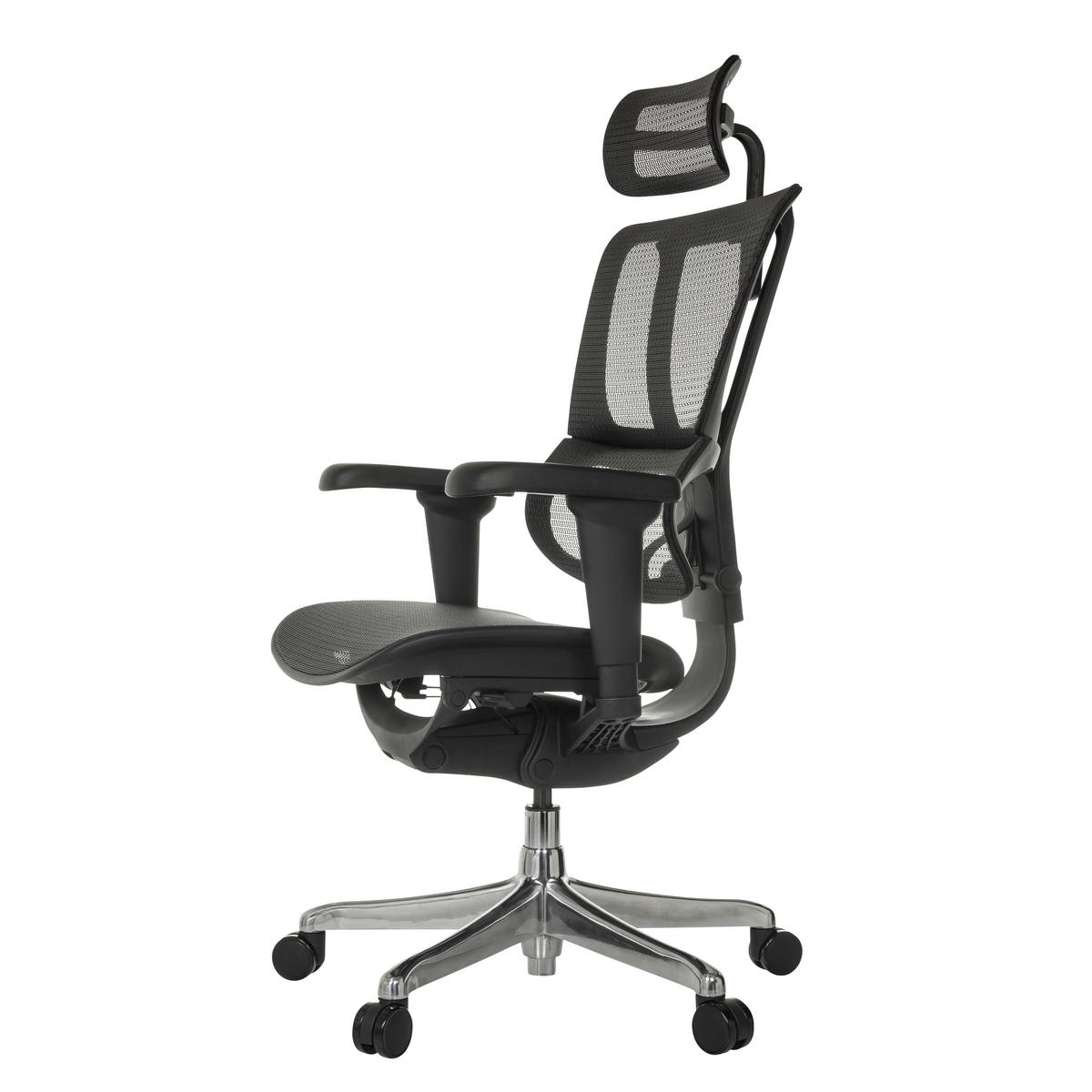 Drehstuhl Ergohuman Slim Ultra Schwarz B: 71 cm - Silberfarben/Schwarz, MODERN, Kunststoff/Textil (71/135/75cm) - MID.YOU