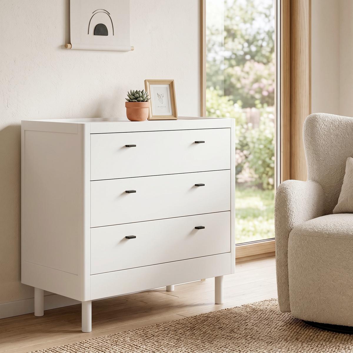 KOMMODE Forrest Weiß B: 100cm - Weiß, MODERN, Holz (100/95/55cm) - Vipack